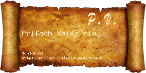 Prifach Valéria névjegykártya